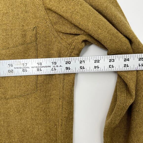 Vintage 1960s Pendleton Wool Button Down Shirt Mustard Brown Mens M - Picture 5 of 9